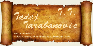 Tadej Tarabanović vizit kartica
